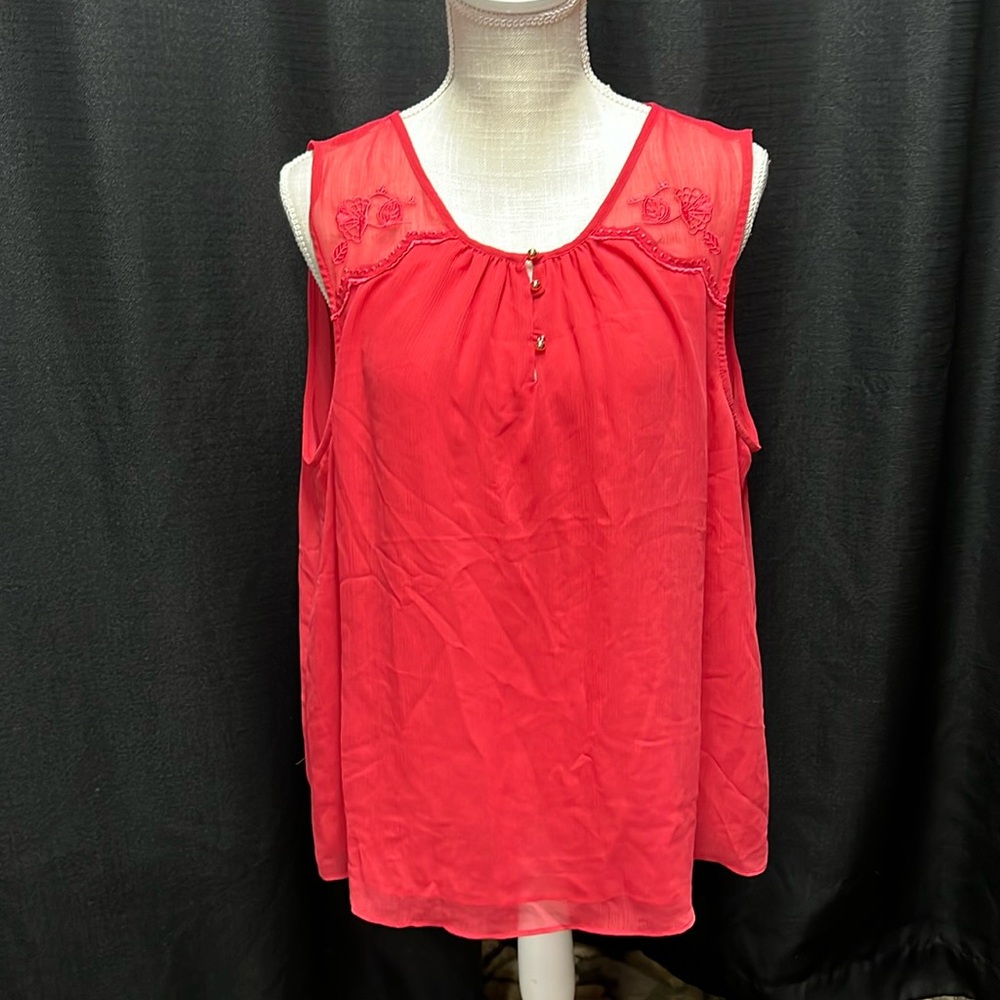 Women's LC Lauren Conrad Embroidered Henley Tank